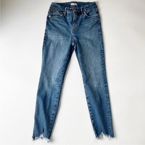 Good American Good Legs High Rise Skinny Cigarette Jeans Blue Ankle 26